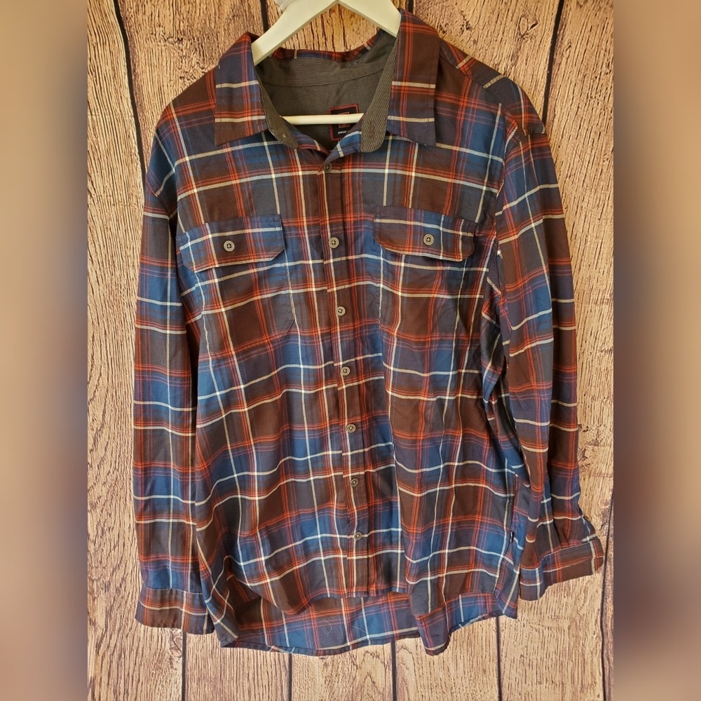 Swiss Tech Button-Up Plaid Long-Sleeve Shirt